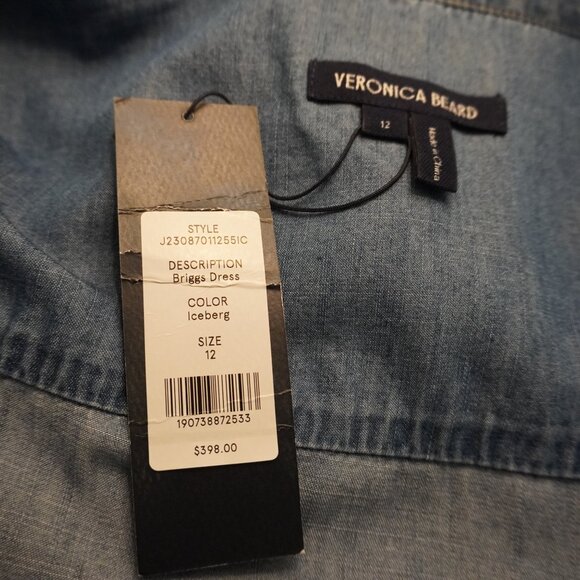 Veronica Beard Briggs Wrap Dress in Iceberg Blue Denim Size 12 New Tag - Picture 9 of 9